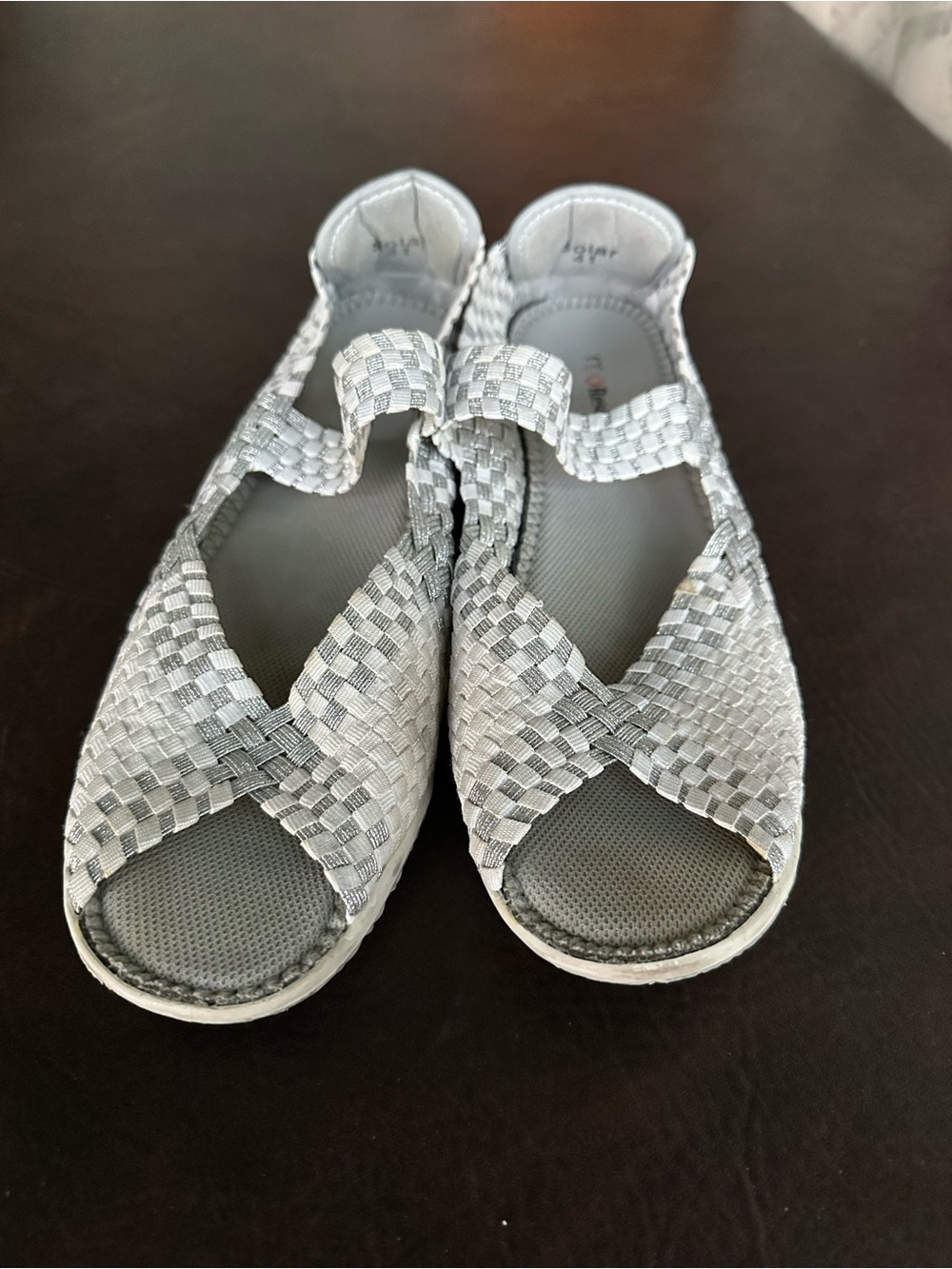 CC Resorts Silver Woven Mary Jane Sandals